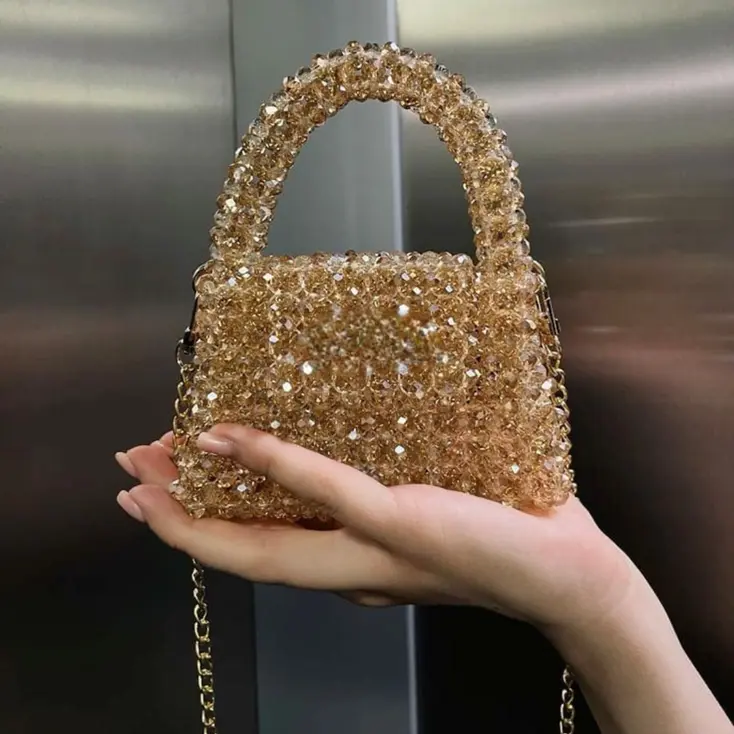 crsytal beaded handbag