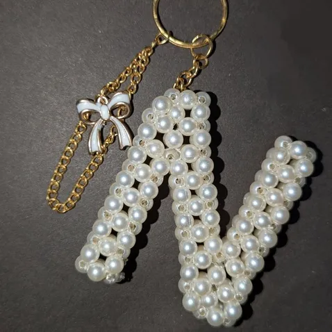 alphabet beaded keychain