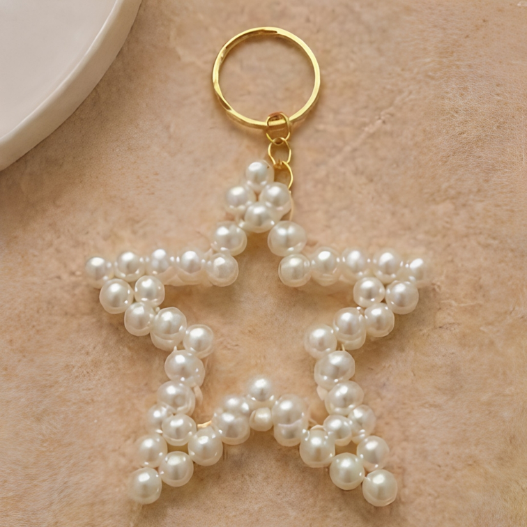 star beaded keychain