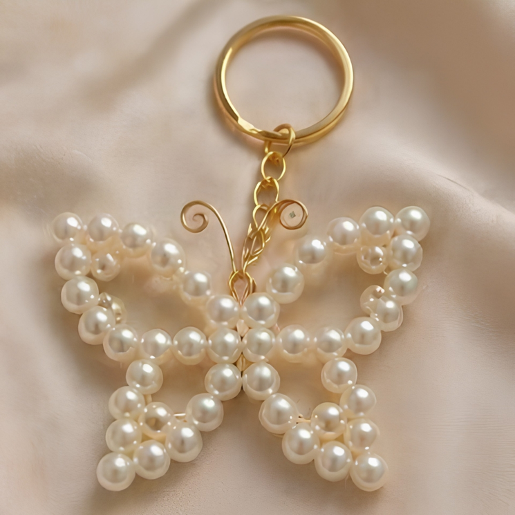 butterfly beaded keychain