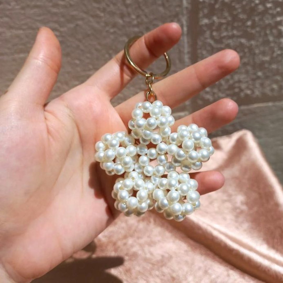 Flower Beaded Keychain